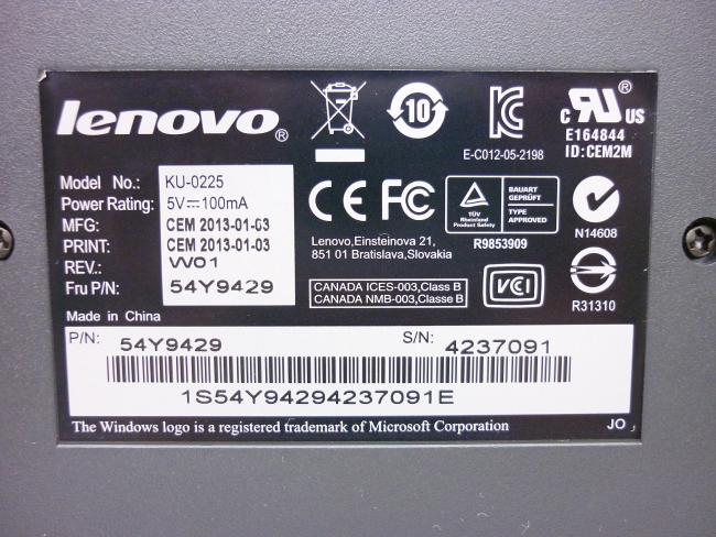 Клавиатура Lenovo Preferred Pro KU-0225