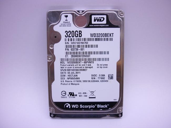 Жесткий диск 2.5" SATA 320GB WD Black
