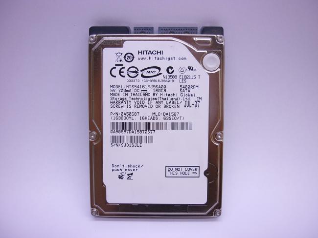 Жесткий диск 2.5" SATA 160GB Hitachi 
