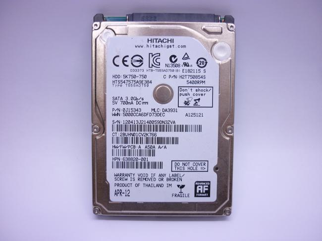 Жесткий диск 2.5" SATA 750GB Hitachi 