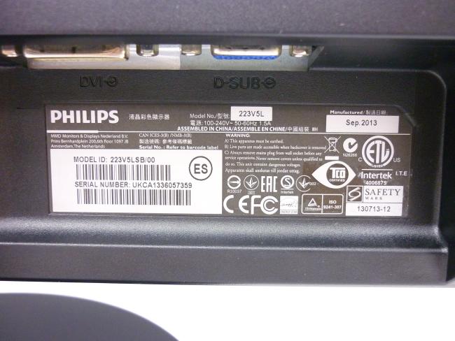 Монитор 21.5" Philips 223V5LSB/00