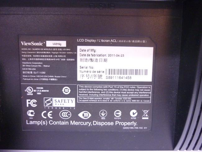 Монитор 19" Viewsonic VA916g