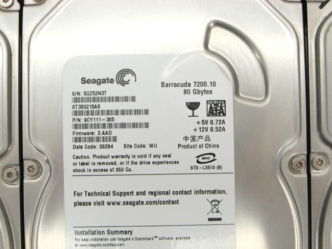 ЛОТ 8 штук 3.5 HDD SATA 80Gb