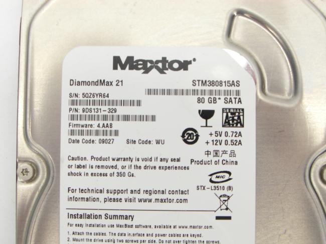 ЛОТ 8 штук 3.5 HDD SATA 80Gb
