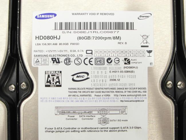 ЛОТ 8 штук 3.5 HDD SATA 80Gb