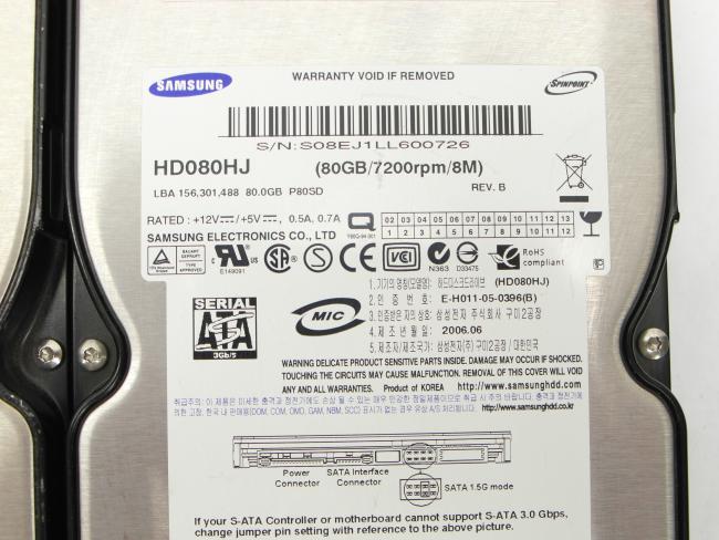 ЛОТ 8 штук 3.5 HDD SATA 80Gb