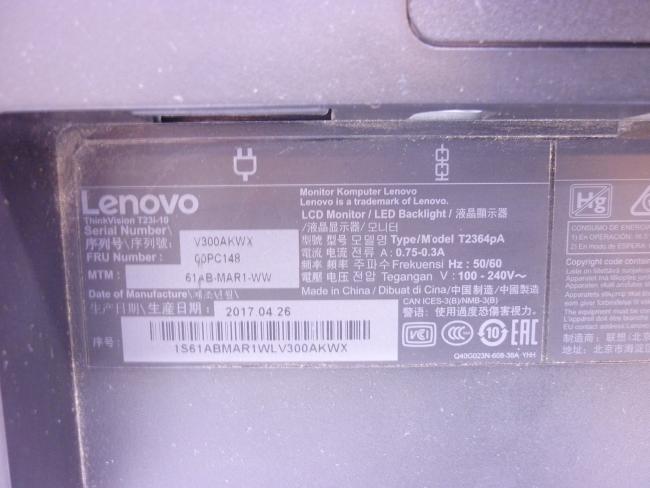 Монитор 23" LENOVO ThinkVision T2364pA